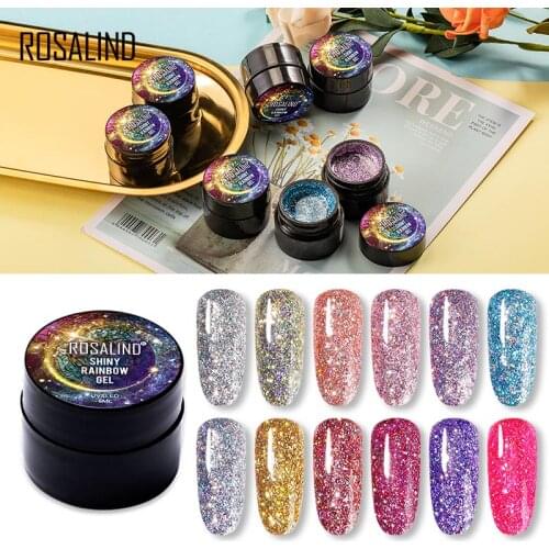 ROSALIND Nail Gel Polish Set Rainbow Hybrid Varnish 5ML Gel Paint Set For Manicure Design Semi permanent Primer Base For Nails