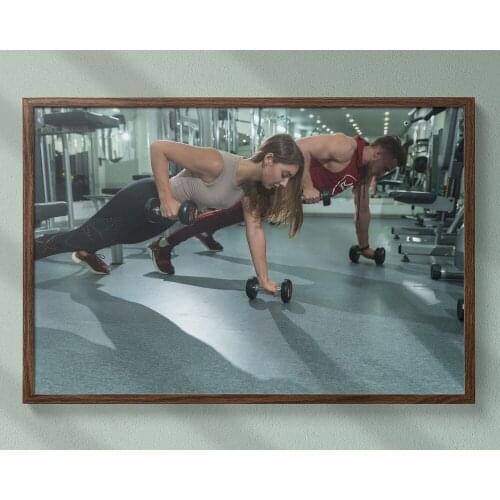 Fitness Bodybuilding Man Strong Muscles Exhibition Healthy Body 13 Wall Sticker Silk Fabric Poster Art Indoor Decor Bright