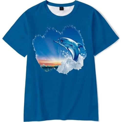 2021 Creative New Arrival Dolphin 3D Print Tee Streetwear Kids T-shirt Hot Fashion Boy/girl Short Sleeve Summer O Neck T Shirt
