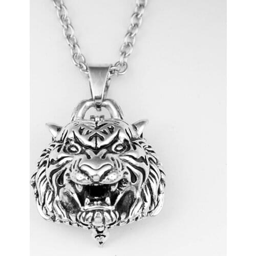 New MAN Tiger Lockets Pendants box Necklace NR556