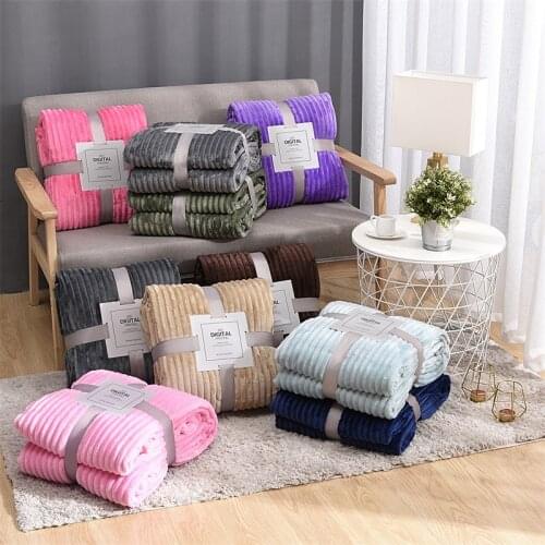 Solid Colors Flannel Blankets Quilted Super Soft Plaid Square Flannel Blanket For Sofa Adult Throw Blankets Bedspread For Couch