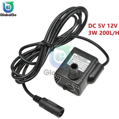 Ultra-quiet DC 5V 12V 3W 200L/H Flow Rate Waterproof Brushless Pump Mini Submersible Water Pump Solar Micro USB Submersible Pump