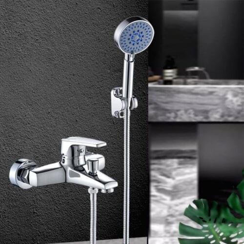 Simple shower set shower faucet hot and cold toilet bathroom bathtub wall-mounted bath mixing valve faucet
