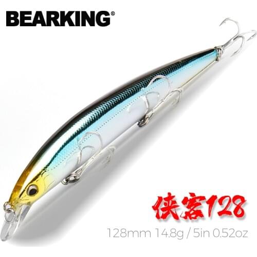 Retail Bearking professional fishing tackle Only for promotion fishing lures 128mm 14.8g Minnow bait hot model