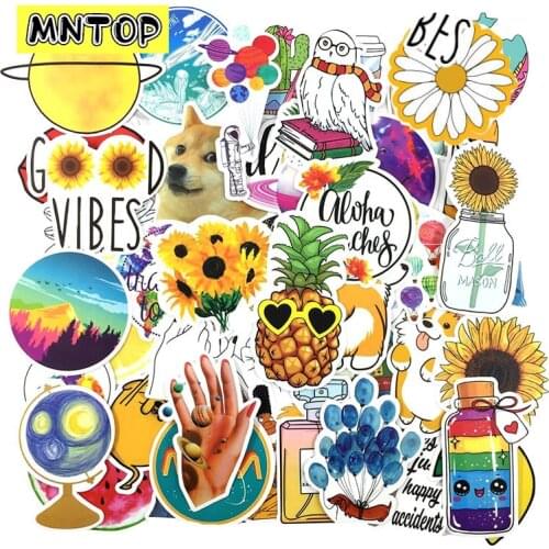 10/30/53pcs/lot Ins Style Cartoon Vsco Sun Flower Stickers For Tablet Laptop Refrigerator Motorcycle Suitcase Skateboard
