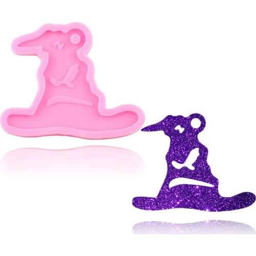 Super Glossy Magic Witch Hat Keychain Silicone Mold Necklace Epoxy Craft Resin Molds DIY Handmade Charms Pendant Jewelry Mould