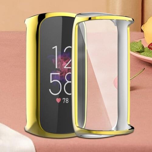 Ultra-thin Anti-corrosion Protective Shell Clear Shock-proof Electroplated Smart Watch Screen Protective Case for Fitbit Luxe
