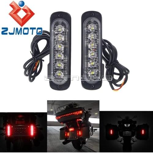 Universal Dual B6 Auxiliary Flash LED Brake Light License Number Plate & Front Fork IP67 DRL Runing Lamp Saddle Bag Deco Lamp