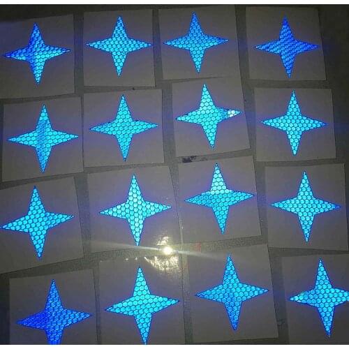 Four-pointed Shape Waterproof Self-Adhesive Reflector Tape For Trucks Trailers Car Park Traffic Warning Conspicuity Tape 20 Pcs