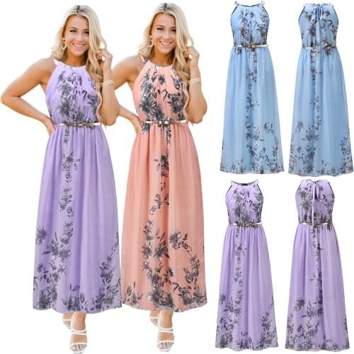 Summer Women Dress Print Floral Chiffon Female Vestido Party Beach Style Elegant Fashion Casual OL Dresses Robe New Hot C2564