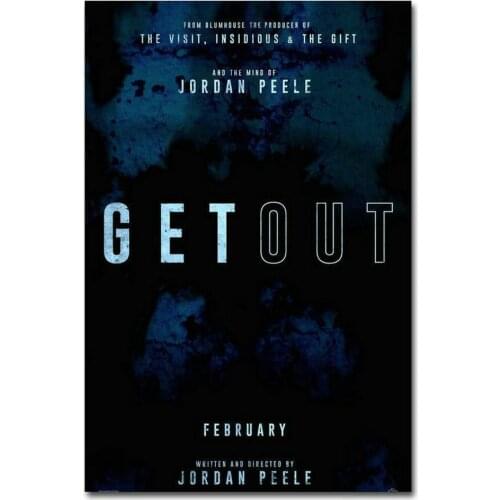 008 2017 GET OUT Horror Film Daniel Kaluuya Movie 010 Wall Silk Cloth Poster Art Decoration Gift