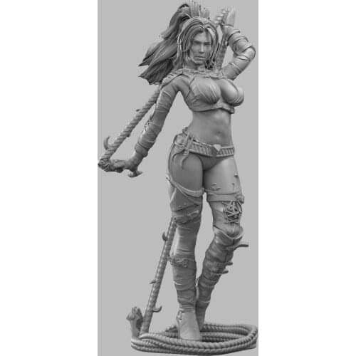 1/24 75mm 1/18 100mm Resin Model Female Warrior Figure Unpainted No Color