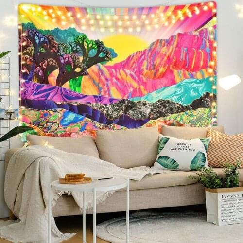 1pc Psychedlic Mount Monster Mandala Tapestry Hippie Room Wall Hanging Blanket Art Home Decor