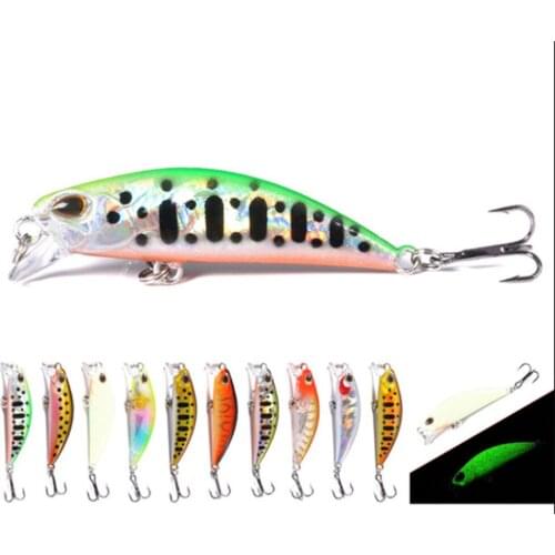 1pc Luminous Night Fishing Lure Minnow Wobbler Carp Hard Bait 5.5cm 5g Artificial Crankbait Jerk Bait Pesca Fishing Tackle