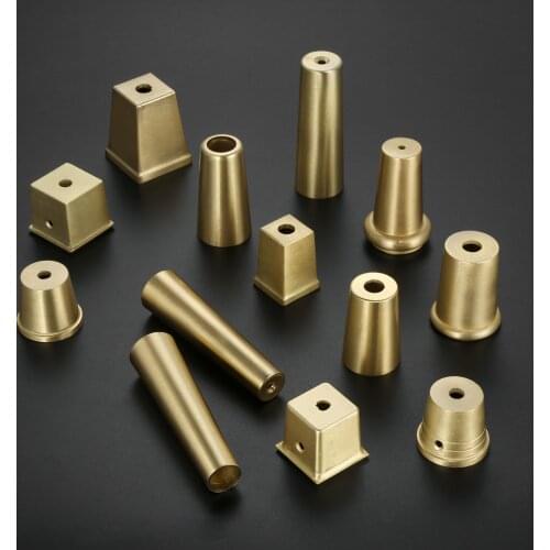 1Pc Gold Brass Copper Cabinet Leg Cover Chair Feet Protector Sofa Leg Tube Metal Cup Furniture Leg Tip Cap Furniture Hardware