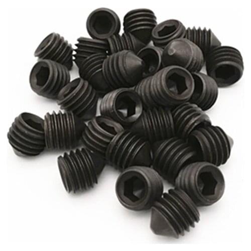 100pcs M12×12 DIN914/12.9 Set screw inner hexagonal taper end tightening screw