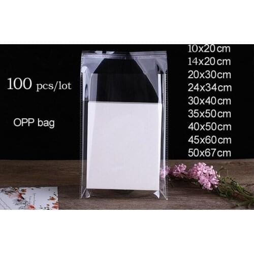 100 pcs Various Sizes Clear Poly Bags Transparent Opp Bag Packing Self Adhesive Seal Bag