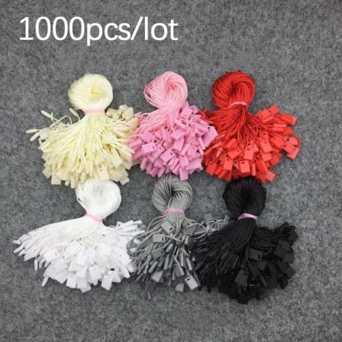 1000pcs Hang Tag String Snap Lock Fastener square end Tag String Lock Fastener small jewelry Labeling Tagging Supplies