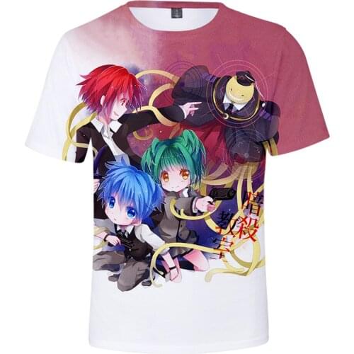 3D Anime Assassination Classroom O-halsT-shirt Mannen/Vrouwen T-shirt Fashion Korte Mouwen Jongens/Meisjes Streetwear Korosensei