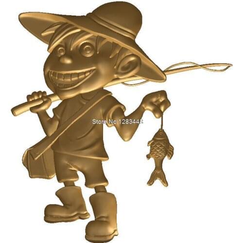 Fisherman 3d model STL relief for cnc STL format Fisherman 3d model for cnc stl relief artcam vectric aspire