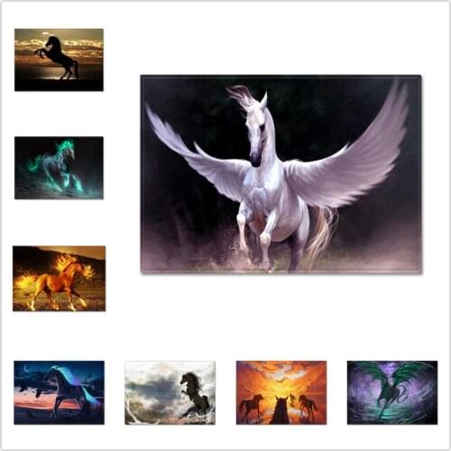 Dream Horse Series Large Carpets Cartoon Kids Room 3D Printed Carpet Child Bedroom Play Crawl Antiskid Baby Mats Area Rugs Floor