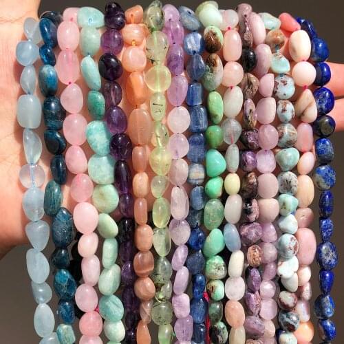 Natural Stone Beads 8-10mm Irregular Citrines Amethysts Apatite Opal Loose Gems Beads for Jewelry Making Bulk DIY Bracelet 15