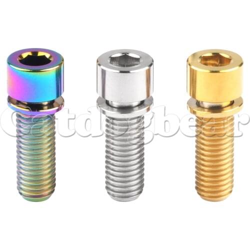 Catdogbear Titanium Bolts M7x20 25mm Stigma Head Screws with Washer Titanium Alloy Bolt for Bike Bicycle Stem Motor Bike Screw