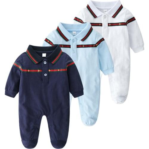 Baby autumn knitting fashionable joker long sleeve lapel neonatal ha clothing cotton