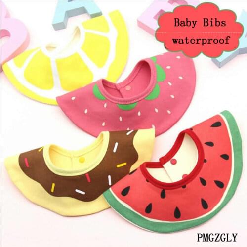 Waterproof Baby Bibs Kids Saliva Towel Flower Print Cotton Baby Boys Girl Bib 360 Degree Rotation Infant Bibs Burp Cloth