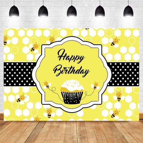 Happy Bee Birthday Backdrop 1st Honey Bee Day Photo Background Sweet as can Bee Vinyl Backdrops Bumble Bee Birthday Decorations