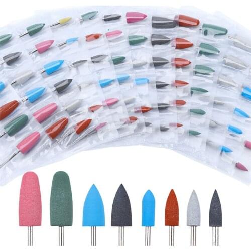 Nail Drill Bits For Manicure Machine Accessories Silicone Grinder Head Electric Nail Files Manicure Equipment Nail Art Tools