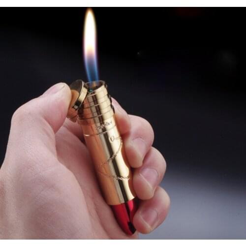 Personalized Lipstick Lighter Creative Fun To Play Inflatable Open Flame Lighter Smoking Accessories Gadgets for Women Gifts
