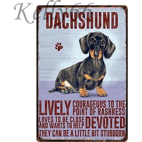 [ Kelly66 ] DACHSHUND Tin Sign Wall Painting Pet Store Decoration 20*30 CM Size y-1170