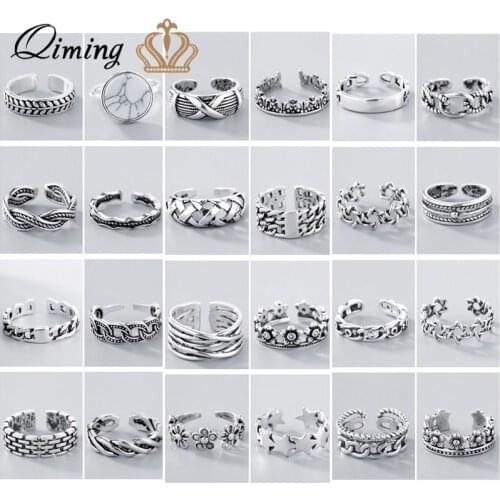 Bohemia Twist Flower Geometric Ring Sets Leaf fashion Knuckle Toe Finger Ring Women Thai fashion Vintage Retro Jewelry Bague