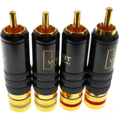 Top Deals WBT-0144 Gold Plated RCA Plug RCA Plug-In Type AV o and Video Plug Video Plug Connector