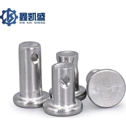 M8 M10 Extended Perforated Pin Shaft Perforated Shaft Core 304 Stainless Steel Flat Head Perforated Positioning Cylindrical Pin