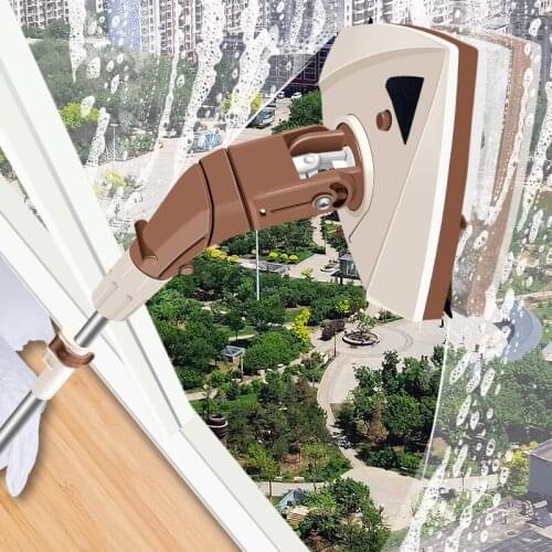 Washing Glass Magnetic Window Cleaners Brush Telescopic Wiper Window Cleaners Tall Building Ramen Wassen Cleaning Tools DF50CL