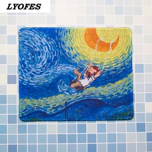 Lovely Kawaii Cute Mouse Pad Van Gogh Desk Big Mat Pads Waterproof Office Home Decoration Cup Mat Antislip Girls Boys Room