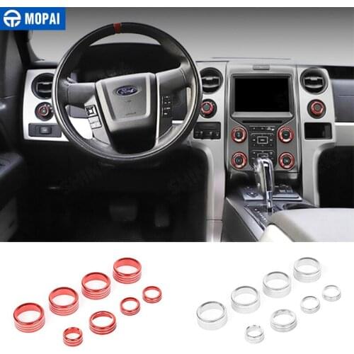 MOPAI Air Vent decorative for Ford F150 2009 Car 4WD Headlight Switch Button Knob Decoration Ring for Ford F150 Raptor 2009-2014