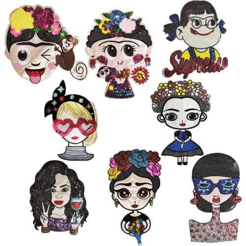 50pcs/Lot Embroidery Patches Letters Clothing Decoration Accessories Sequins Character Diy Iron Heat Transfer Applique