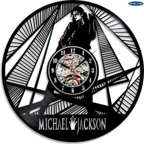 Duvar saati Decoratieve Michael Jackson Ontwerp Vinyl Record Wall Clock saat dial vision digital wall clock
