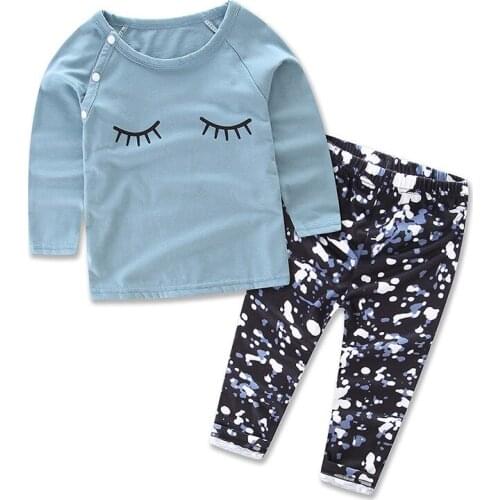 New Baby Girls Clothing Print Baby Suit Spring Autumn Baby Clothes 8BT034