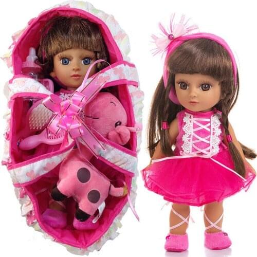 New 14.5 inch 32cm Girl princess doll full vinyl bebe reborn silicone dolls toys for children gift