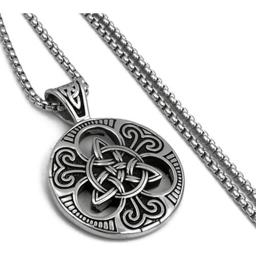 2021 New Retro Nordic Viking Celtic Knot Symbol Pendant Mens Necklace Amulet Jewelry Gift