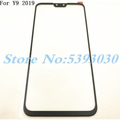 Original 6.5" For Huawei Y9 2019 Mobile phone lcd Outer Touch Screen Front Glass Lens Cover Panel Parts