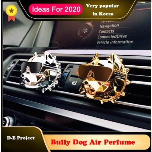 GISAEV Bulldog Car Air Freshener Car Perfume Fragrance Scent Smell Car Styling Accessories Ornament Tesla Diffuser Perfume