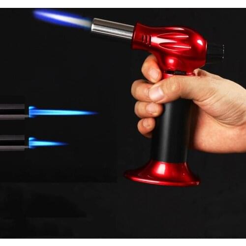 Spray Gun BBQ Torch Jet Lighter Flame Butane Gas Kitchen Baking Pipe Lighter Windproof Refillable Lighter Outdoor Big Firepower