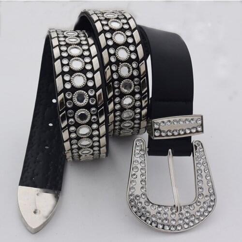 Elegant Square Beads Rivet Belt for Women Men Punk Rock With Pin Buckle Studded Belt for Dress Jeans Ceinture Femme Dropshipping