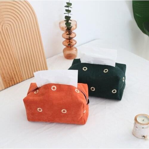 Nordic Modern Light Luxury Fabric Embroidery Paper Box Model Room Decoration Model Room Tissue Bag