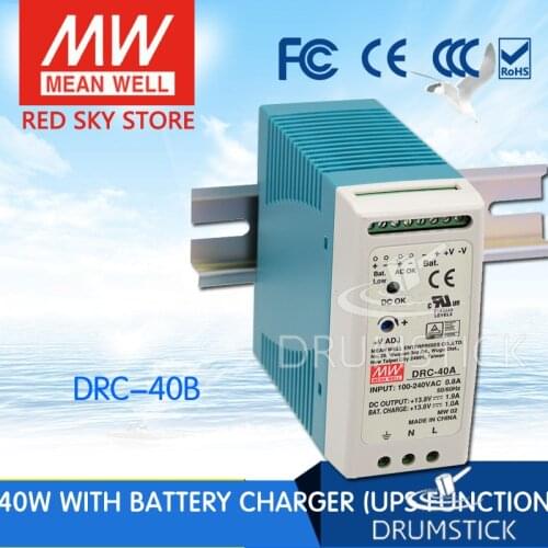 Steady MEAN WELL DRC-40B 27.6V meanwell DRC-40 40.2W Single Output with Battery Charger (UPS Function)